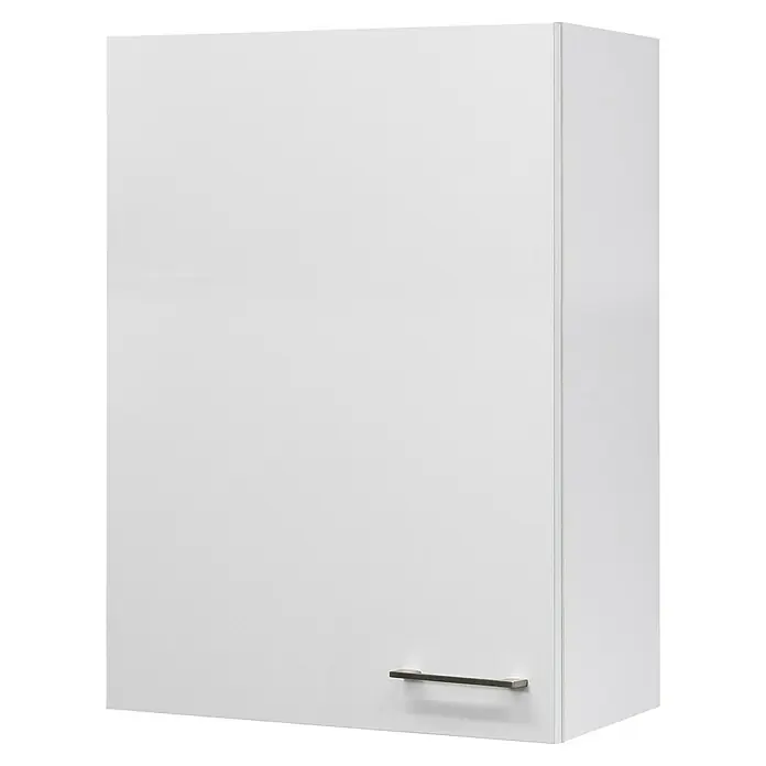 Flex-Well Rom  Küchen-Hängeschrank - 32 x 60 x 89 cm, Weiß - Hier ist ein weißer Küchenschrank mit einem Griff, der sich ideal für die Aufbewahrung von Küchenutensilien und Lebensmitteln eignet.