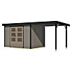 Karibu Gartenhaus Jupiter 4 D (Außenmaß inkl. Dachüberstand (B x T): 541,5 x 236,5 cm, Holz, Wassergrau/Anthrazit, Mit Seitendach) | BAUHAUS