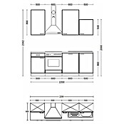 Flex-Well Turin Küchenzeile Typ 1 (Breite: 220 cm, Höhe: 234 cm, Anthrazit, Mit Elektrogeräten) | BAUHAUS