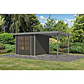 Karibu Gartenhaus Jupiter 3,5 B (Außenmaß inkl. Dachüberstand (B x T): 486,5 x 266,5 cm, Holz, Terragrau/Grau, Mit Seitendach) | BAUHAUS
