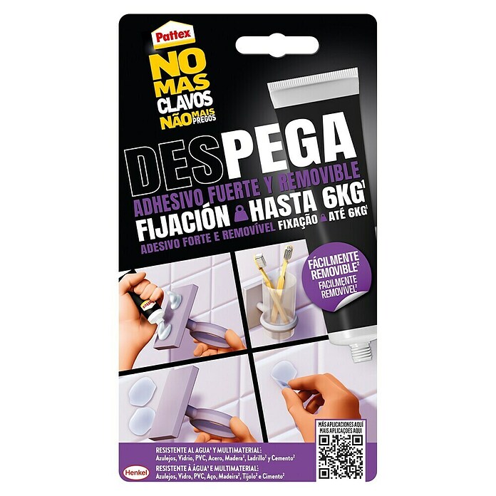 Pattex Adhesivo para montaje No más clavos Pega y Despega (44 g, Tubo) | BAUHAUS
