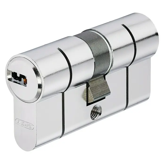 Abus Cilindro de perfil D6PS - Longitud total interior: 30 mm, Longitud total exterior: 30 mm, Número de llaves: 5 ud. - Cilindro doble de perfil ABUS en cromo, ideal para puertas de entrada. Duradero y fiable para una mayor seguridad diaria.