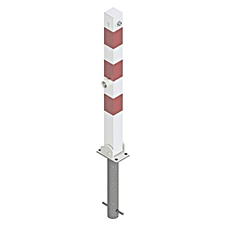 Schake Sperrpfosten (L x B x H: 70 x 70 x 1.300 mm, Stahl, Einbetonieren, Weiß, Dreikantverriegelung)