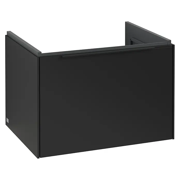 Villeroy & Boch Subway 3.0 Waschbeckenunterschrank - Volcano Black, Anzahl Schubladen: 1 Stk., Farbe Griff: Volcano Black, B x T x H: 62,2 x 47,8 x 42,9 cm, Mit Beleuchtung - Schwarzer Waschtischunterschrank mit schlichtem Design. Ideal für moderne Badezimmer, bietet er praktischen Stauraum und eine elegante Optik.