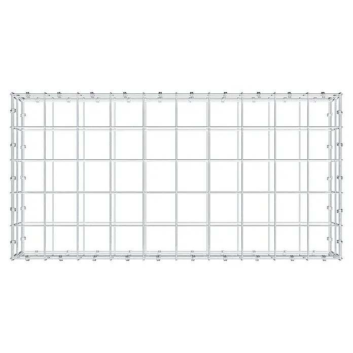 Gabiona Gabione - 100 x 50 x 20 cm, Maschenbreite: 10 cm, Maschenhöhe: 10 cm - Gitterstruktur: Ein stabiles Metallgitter mit quadratischen Öffnungen, ideal für verschiedene Anwendungen, bietet Festigkeit und Haltbarkeit.