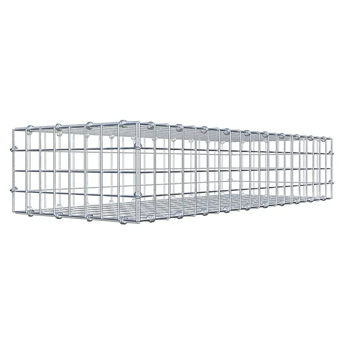 Gabiona Gabione - 100 x 40 x 20 cm, Maschenbreite: 5 cm, Maschenhöhe: 5 cm - Ein Gabionenkorb aus verzinktem Drahtgeflecht, ideal für den Einsatz im Garten- und Landschaftsbau zur Hangsicherung und Gestaltung.
