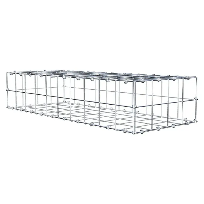 Gabiona Gabione - 100 x 40 x 20 cm, Maschenbreite: 10 cm, Maschenhöhe: 10 cm - Drahtgitterbox, ideal für Lagerung und Transport. Robuste Konstruktion mit stabilen Verbindungen für sicheren Halt.