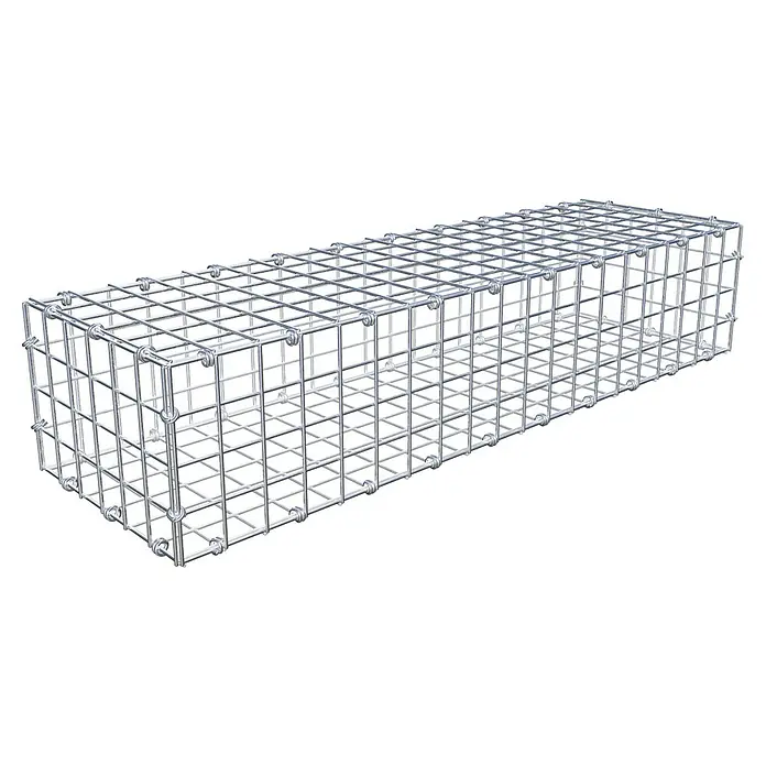 Gabiona Gabione - 100 x 30 x 20 cm, Maschenbreite: 5 cm, Maschenhöhe: 5 cm - Ein Gabionenkorb aus verzinktem Drahtgeflecht, ideal für Gartenmauern oder Hangbefestigungen. Robust und langlebig für vielfältige Anwendungen im Außenbereich.