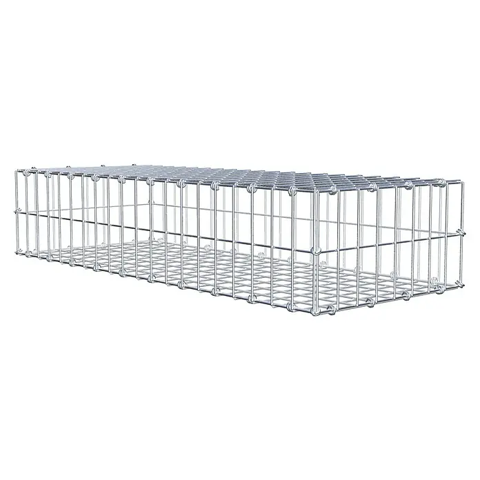 Gabiona Gabione - 100 x 40 x 20 cm, Maschenbreite: 5 cm, Maschenhöhe: 10 cm - Drahtgitterbox zur Gestaltung von Außenbereichen. Ideal für Gabionenwände, dekorative Elemente im Garten und Landschaftsbau mit robustem Design.