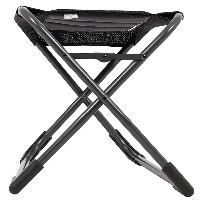 Crespo Fußhocker Air-Deluxe - B x T x H: 58 x 45 x 45 cm, Schwarz, Aluminium, Meshgewebe - Kompakter, schwarzer Falthocker für Camping und Outdoor-Aktivitäten, ideal für unterwegs und platzsparende Aufbewahrung.