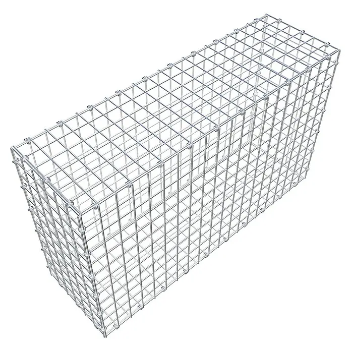 Gabiona Gabione - 100 x 30 x 60 cm, Maschenbreite: 5 cm, Maschenhöhe: 5 cm - Abbildung eines Gabionenkorbs aus verzinktem Drahtgitter, ideal für Garten- und Landschaftsbau. Robuster Steinkorb für vielseitige Gestaltungsmöglichkeiten.