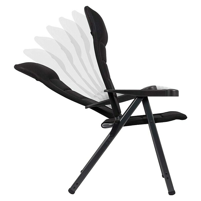 Crespo Campingstuhl Air-Deluxe (Aluminium, Rückenlehne verstellbar, Schwarz, B x T x H: 69 x 74 x 120 cm) | BAUHAUS