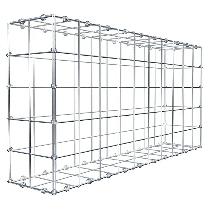 Gabiona Gabione - 100 x 20 x 50 cm, Maschenbreite: 10 cm, Maschenhöhe: 10 cm - Drahtgitterbox für den Außenbereich. Ideal zur Gestaltung von Gärten und zur Hangbefestigung. Die robuste Konstruktion garantiert hohe Stabilität.