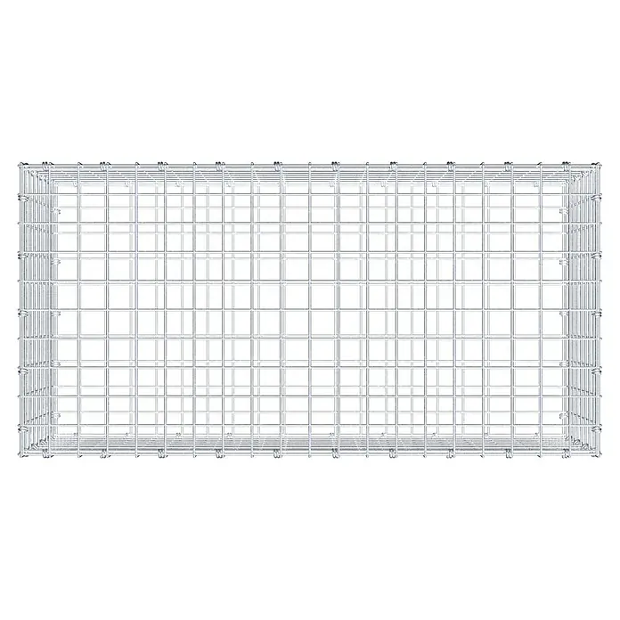Gabiona Gabione - 100 x 50 x 40 cm, Maschenbreite: 5 cm, Maschenhöhe: 5 cm - Draufsicht auf einen stabilen, rechteckigen Gabionenkorb aus verzinktem Stahl, ideal für Gartenbau und Landschaftsgestaltung.