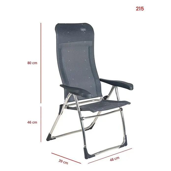 Crespo Campingstuhl - Aluminium, Textilene, Anthrazit, B x T x H: 64 x 64 x  115 cm online kaufen bei BAUHAUS