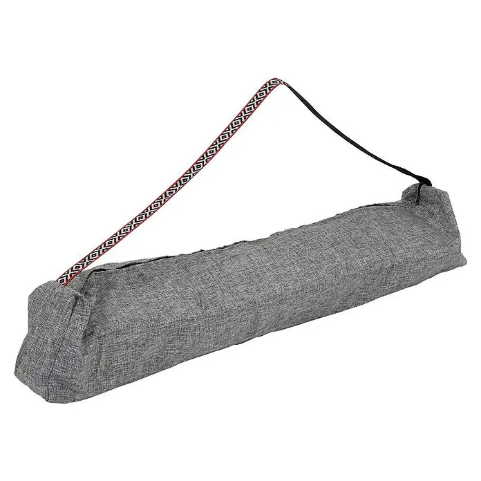 Bo-Camp Campingstuhl Bloomsbury - B x T x H: 75 x 87 x 96 cm, Grau/Braun, Holz/Polyestergewebe - Yoga-Matten-Tasche aus grauem Stoff mit gemustertem Tragegurt. Ideal für den Transport und die Aufbewahrung Ihrer Yogamatte.