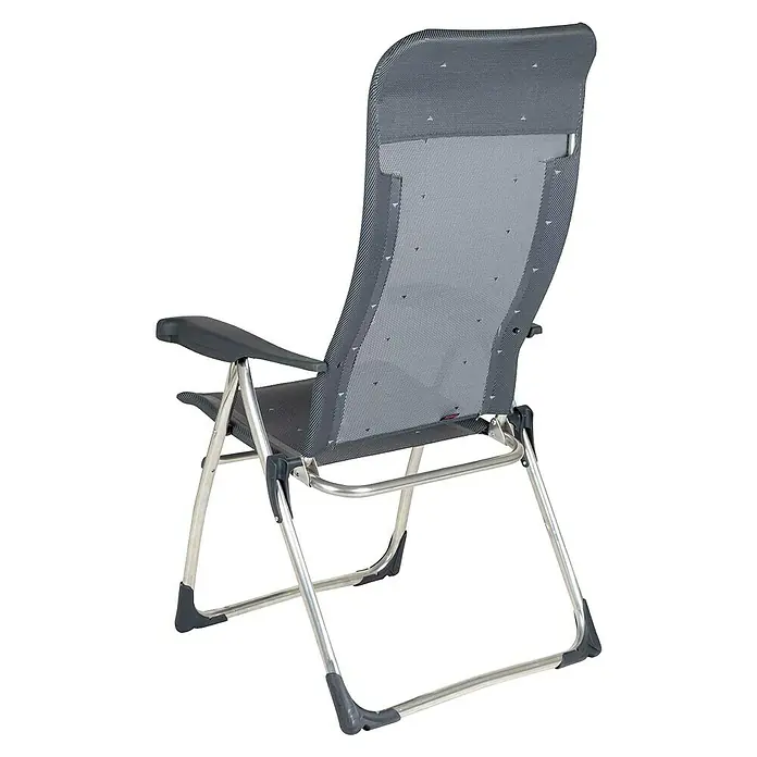 Crespo Campingstuhl - Aluminium, Textilene, Anthrazit, B x T x H: 64 x 64 x 115 cm - Moderner Relaxsessel mit grauem Bezug und verstellbarer Rückenlehne für entspannte Momente im Garten oder auf der Terrasse.