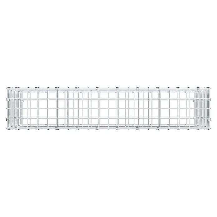 Gabiona Gabione - 100 x 20 x 50 cm, Maschenbreite: 5 cm, Maschenhöhe: 5 cm - Das Bild zeigt einen Gabionenkorb mit rechteckigen Maschen. Der Korb ist aus Draht gefertigt und bietet Stabilität für verschiedene Anwendungen im Garten- und Landschaftsbau.