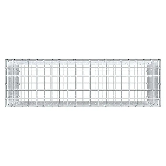 Gabiona Gabione - 100 x 30 x 60 cm, Maschenbreite: 5 cm, Maschenhöhe: 5 cm - Ein rechteckiger Gabionenkorb aus verzinktem Stahldraht, ideal für den Gartenbau oder als dekoratives Element.