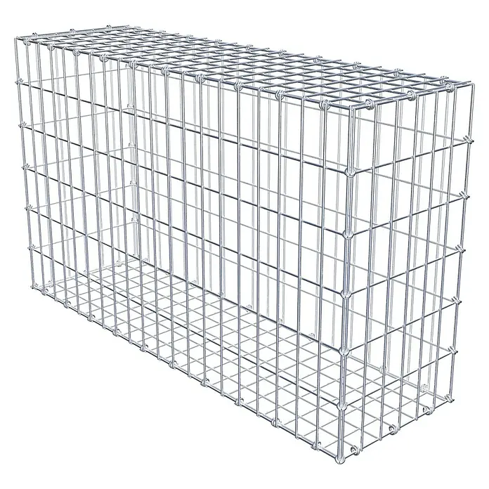 Gabiona Gabione - 100 x 30 x 60 cm, Maschenbreite: 5 cm, Maschenhöhe: 10 cm - Ein länglicher Gabionenkorb aus verzinktem Drahtgeflecht, ideal für Garten- und Landschaftsbau. Die robuste Konstruktion bietet vielseitige Einsatzmöglichkeiten.