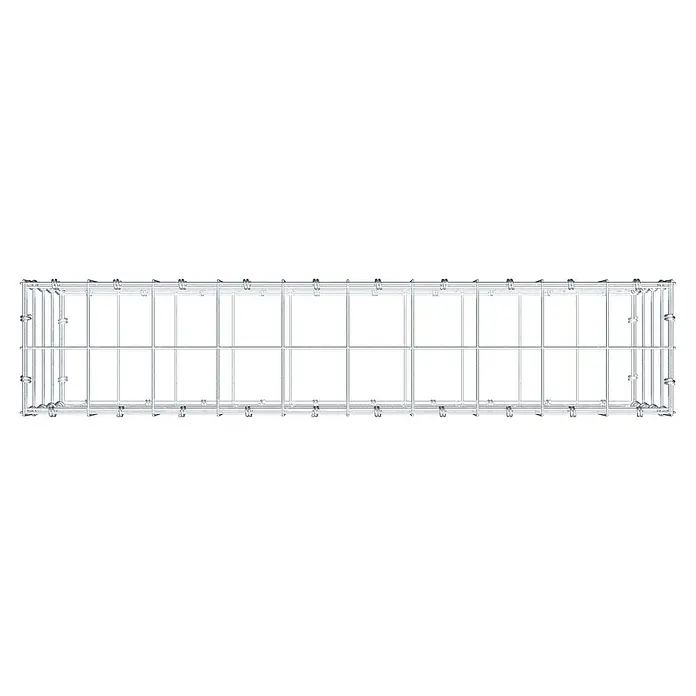 Gabiona Gabione - 100 x 20 x 40 cm, Maschenbreite: 10 cm, Maschenhöhe: 10 cm - Draufsicht auf eine Drahtschublade, ideal für die Organisation und Aufbewahrung. Das Metallgeflecht sorgt für gute Belüftung.