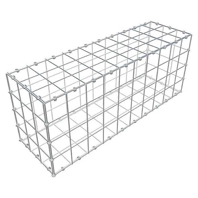 Gabiona Gabione - 100 x 30 x 40 cm, Maschenbreite: 10 cm, Maschenhöhe: 10 cm - Ein Gabionenkorb aus verzinktem Drahtgitter. Perfekt für Gartenbau und Landschaftsgestaltung, robust und langlebig.