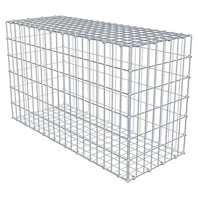 Gabiona Gabione - 100 x 40 x 60 cm, Maschenbreite: 5 cm, Maschenhöhe: 10 cm - Ein rechteckiger Gabionenkorb aus Drahtgitter, ideal für Gartengestaltung oder als Stützmauer. Robust und vielseitig einsetzbar.