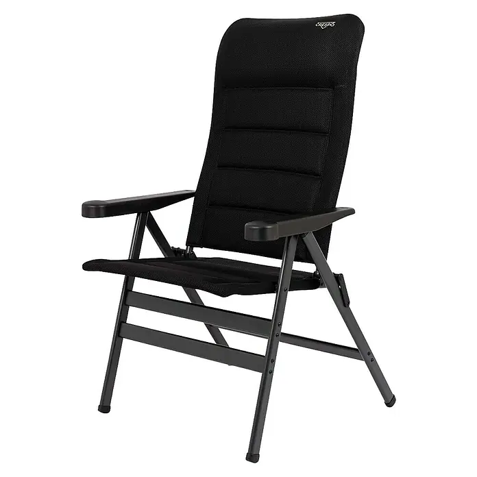 Crespo Campingstuhl Air-Deluxe XL - B x T x H: 74 x 74 x 122 cm, Schwarz, Aluminium, Meshgewebe - Ein hochlehnender Crespo Faltstuhl mit Armlehnen, ideal für Camping und Outdoor Aktivitäten, im eleganten Schwarz.