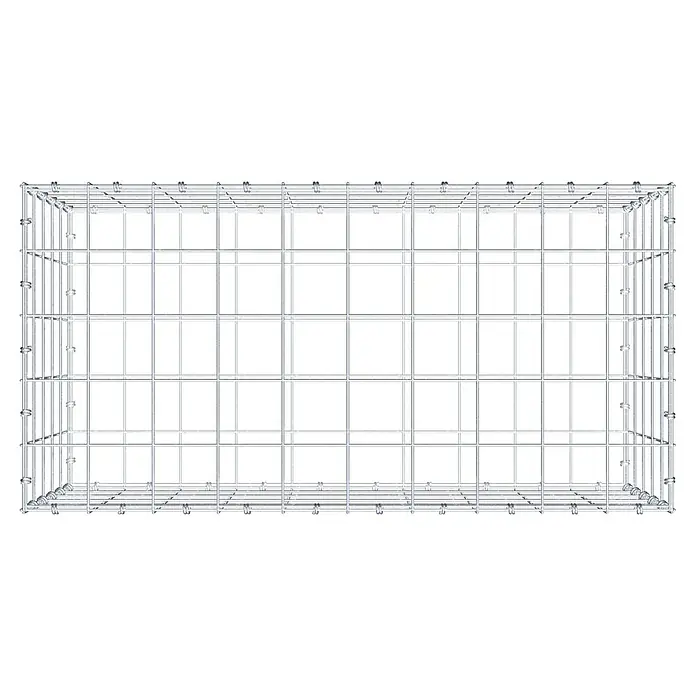 Gabiona Gabione - 100 x 50 x 50 cm, Maschenbreite: 10 cm, Maschenhöhe: 10 cm - Metallischer Gabionen-Baukasten mit rechteckiger Form, ideal für den Gartenbau und die Landschaftsgestaltung. Robuste Drahtkonstruktion für Stabilität.