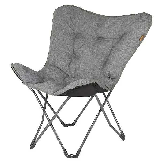 Bo-Camp Campingstuhl Redbridge - B x T x H: 66 x 85 x 92 cm, Grau, Stahl/Polyester - Bequemer grauer Faltstuhl mit Metallrahmen, ideal für Camping oder den Garten. Der gepolsterte Sitz sorgt für zusätzlichen Komfort.