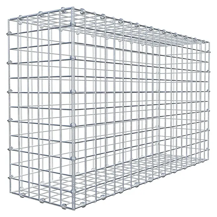 Gabiona Gabione - 100 x 30 x 60 cm, Maschenbreite: 5 cm, Maschenhöhe: 5 cm - Gabione: Ein rechteckiger Drahtkäfig, ideal für den Garten- und Landschaftsbau. Robuste Konstruktion für vielfältige Gestaltungsmöglichkeiten.