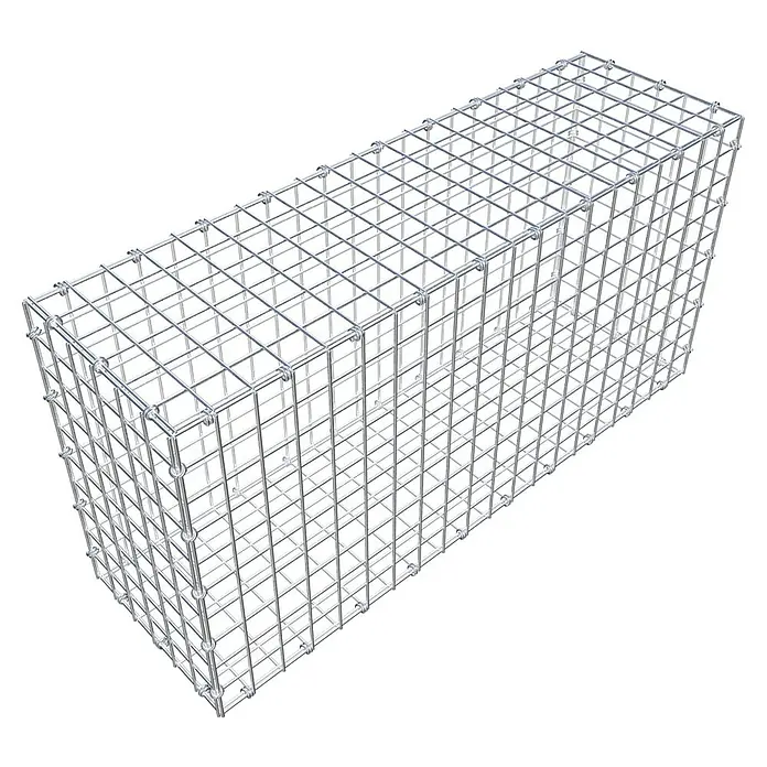 Gabiona Gabione - 100 x 30 x 50 cm, Maschenbreite: 5 cm, Maschenhöhe: 5 cm - Ein rechteckiger Gabionenkorb aus verzinktem Drahtgeflecht, ideal für Garten- und Landschaftsbau. Die Gabione bietet Stabilität und Struktur für verschiedene Anwendungen.