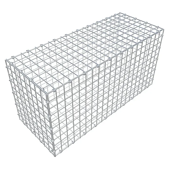 Gabiona Gabione - 100 x 40 x 50 cm, Maschenbreite: 5 cm, Maschenhöhe: 5 cm - Ein Gabionenkorb aus verzinktem Drahtgeflecht, ideal für Gartenbau und Landschaftsgestaltung. Er bietet robusten Halt und vielseitige Einsatzmöglichkeiten.