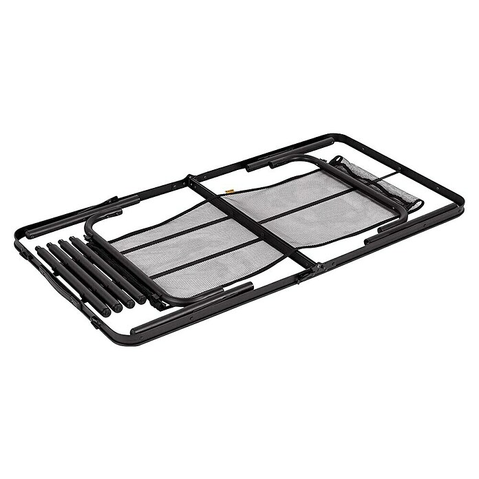 Bo-Camp Mesa de camping Industrial (L x An x Al: 120 x 60 x 70 cm, Aluminio/MDF, Marrón/Negro) | BAUHAUS
