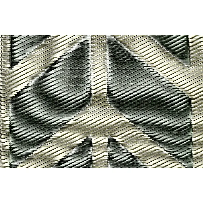Bo-Camp Outdoor-Teppich Flaxton - Grün/Grau, 270 x 200 cm - Detailaufnahme einer robusten, zweifarbigen Bodenmatte mit gewebtem Muster, ideal für Innen- und Außenbereiche.