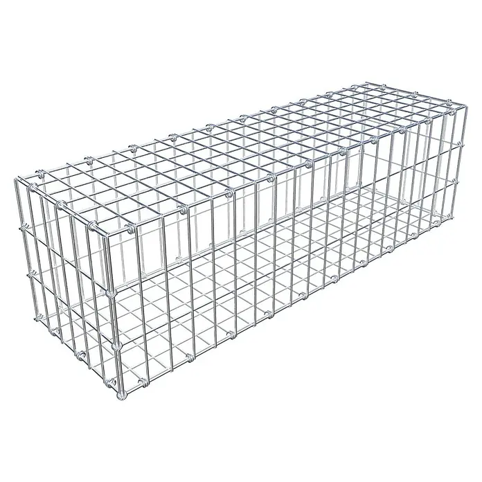 Gabiona Gabione - 100 x 30 x 30 cm, Maschenbreite: 5 cm, Maschenhöhe: 10 cm - Rechteckiger Gabionen-Drahtkorb zur Verwendung in Gärten, Landschaftsbau und zur Erosionskontrolle, robust und langlebig.