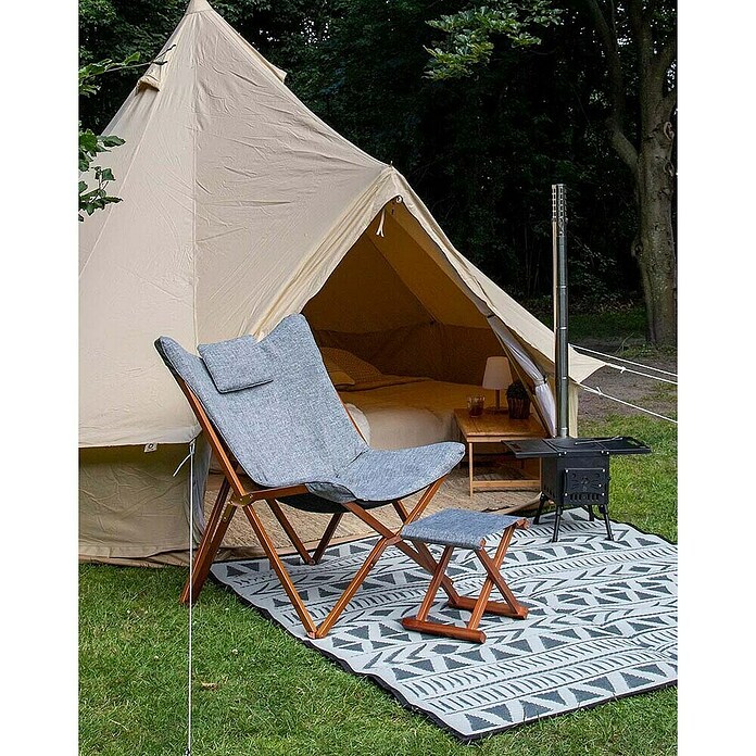 Bo-Camp Silla de camping Bloomsbury (An x Pr x Al: 75 x 87 x 96 cm, Gris/Marrón) | BAUHAUS