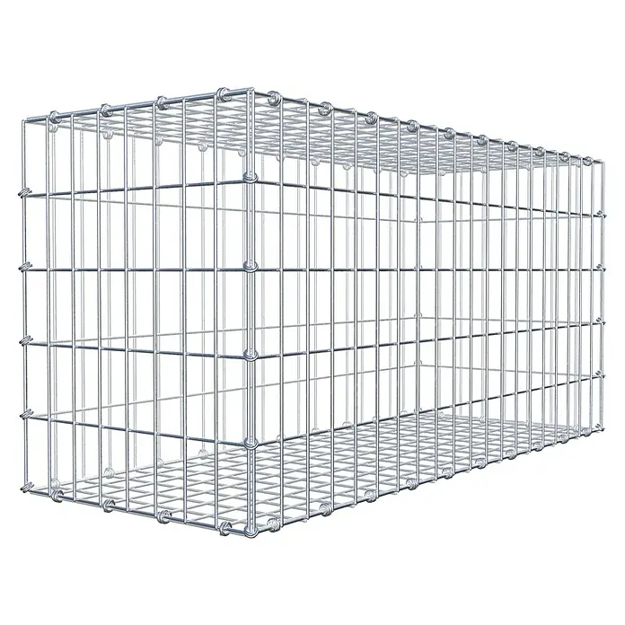 Gabiona Gabione - 100 x 40 x 50 cm, Maschenbreite: 5 cm, Maschenhöhe: 10 cm - Leerer Gabionenkorb aus Drahtgeflecht für Steine zur dekorativen Gartengestaltung als Sichtschutz oder zur Hangbefestigung.