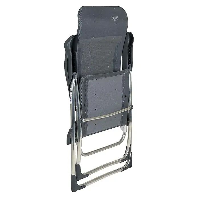 Crespo Campingstuhl - Aluminium, Textilene, Anthrazit, B x T x H: 64 x 64 x 115 cm - Ansicht eines Crespo Klappstuhls. Der Stuhl verfügt über einen leichten Rahmen und ein strapazierfähiges, atmungsaktives Gewebe für Komfort und einfache Lagerung.
