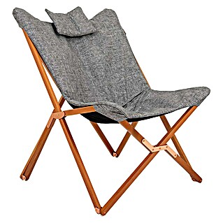 Bo-Camp Silla de camping Bloomsbury (An x Pr x Al: 75 x 87 x 96 cm, Gris/Marrón)