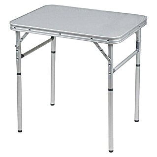 Bo-Camp Mesa de camping Premium (L x An x Al: 60 x 45 x 60 cm, Aluminio/MDF, Plateado)