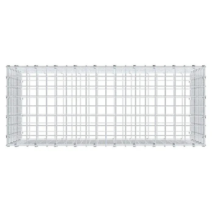 Gabiona Gabione - 100 x 40 x 50 cm, Maschenbreite: 5 cm, Maschenhöhe: 5 cm - Detailaufnahme eines Gabionenkorbs aus Drahtgitter, ideal für Gartenbau & Landschaftsgestaltung, robust & vielseitig.