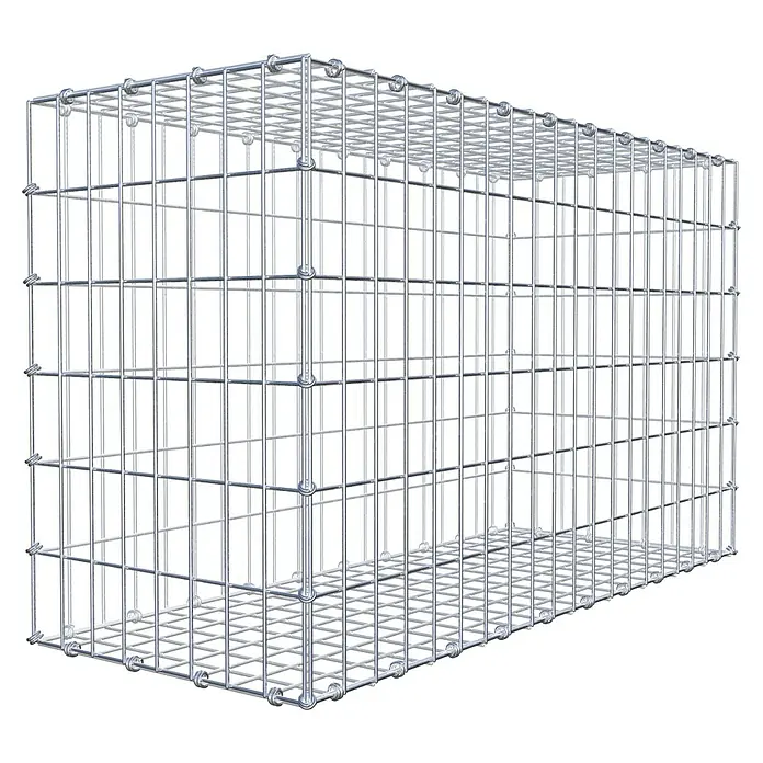 Gabiona Gabione - 100 x 40 x 60 cm, Maschenbreite: 5 cm, Maschenhöhe: 10 cm - Ein rechteckiger Gabionenkorb aus verzinktem Drahtgeflecht, ideal für Garten- und Landschaftsbau.