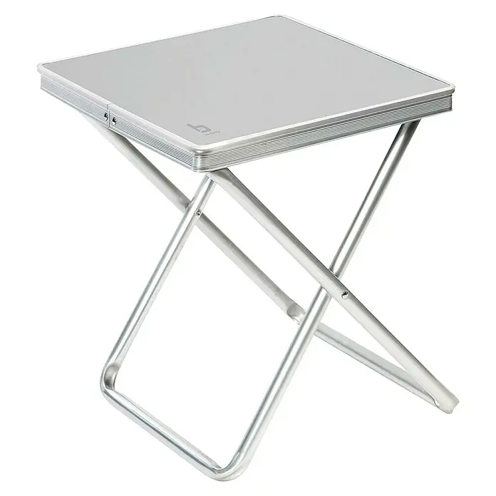 Bo-Camp Klapphocker mit Tablett - L x B x H: 40 x 40 x 48 cm, Grau, Aluminium, Polyester, MDF - Zusammenklappbarer Campingtisch aus Aluminium, ideal für Outdoor-Aktivitäten und Reisen. Leicht und platzsparend zu verstauen.
