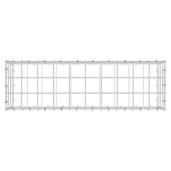 Gabiona Gabione - 100 x 30 x 30 cm, Maschenbreite: 10 cm, Maschenhöhe: 10 cm - Gitterkorb aus verzinktem Stahldraht. Der Korb besteht aus rechteckigen Maschen und stabilen Drahtverbindungen. Ideal für Lagerung.