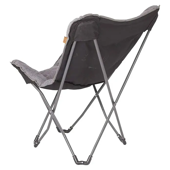 Bo-Camp Campingstuhl Redbridge - B x T x H: 66 x 85 x 92 cm, Grau, Stahl/Polyester - Grauer Faltstuhl mit Rückenlehne und Metallgestell, ideal für Camping und Outdoor-Aktivitäten.