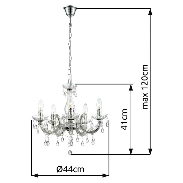 Globo Luster Cuimbra II  (40 W, Srebrna, E14) | BAUHAUS