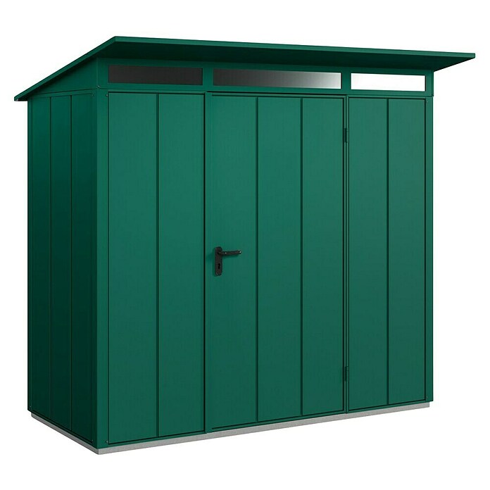 EcoStar Gerätehaus Elegant Typ 1 (Außenmaß inkl. Dachüberstand (B x T): 247,9 x 153 cm, Moosgrün, Einzeltür) | BAUHAUS