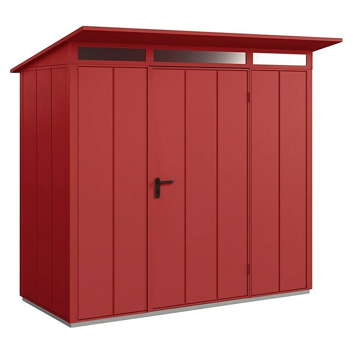 EcoStar Gerätehaus Elegant Typ 1 (Außenmaß inkl. Dachüberstand (B x T): 247,9 x 153 cm, Purpurrot, Einzeltür) | BAUHAUS