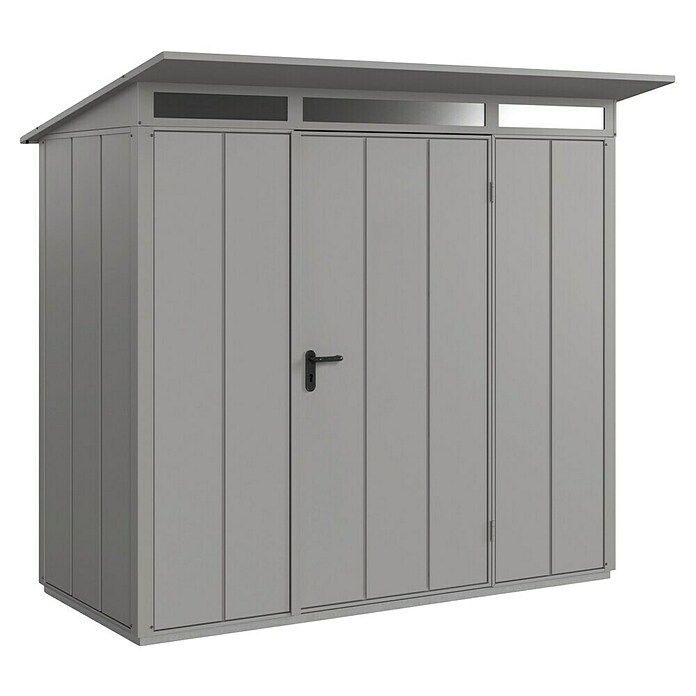 EcoStar Gerätehaus Elegant Typ 1 (Außenmaß inkl. Dachüberstand (B x T): 247,9 x 153 cm, Grau, Einzeltür) | BAUHAUS